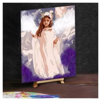 Картина по номерам с дополнительными элементами «Ангел в облаках», 30х40 см