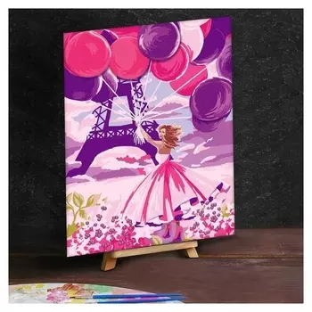 Картина по номерам с дополнительными элементами «Девушка в париже», 30х40 см