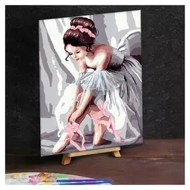 Картина по номерам с дополнительными элементами "Маленькая балерина", 30х40 см