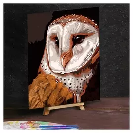 Картина по номерам с дополнительными элементами «Сова», 30х40 см