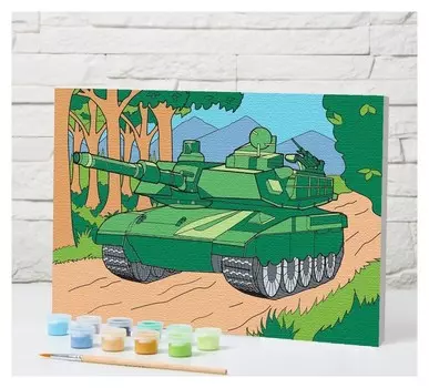 Картина по номерам «Танк» 20×30 см