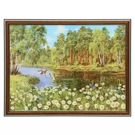 Картина "Поляна ромашек" 30х40 (33х43)см
