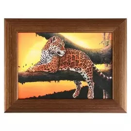 Картина "Пятнистая киса" 23*18 см рамка