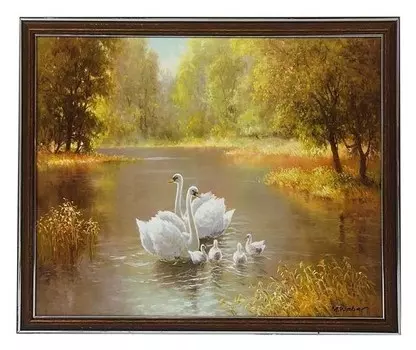 Картина "Семья лебедей"