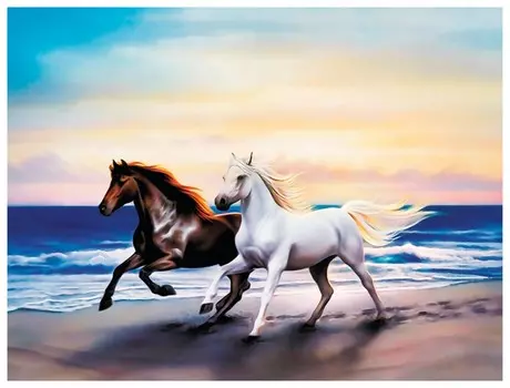 Картина стразами (Алмазная мозаика) 40х50 см, остров сокровищ "Бегущие по волнам", на подрамнике, 662428