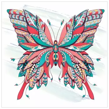 Картина стразами (Алмазная мозаика) сияющая 30х30 см, остров сокровищ "Бабочка", без подрамника, 662446