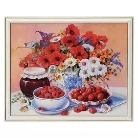 Картина "Варенье и цветы" 35х28 (38*31) см