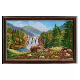 Картина "Водопад в горах" 20х30(23х33) см
