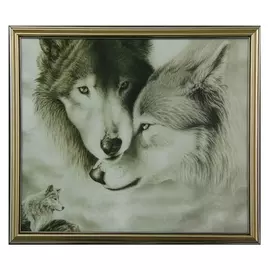 Картина "Волки" 35х28 (38х31) см