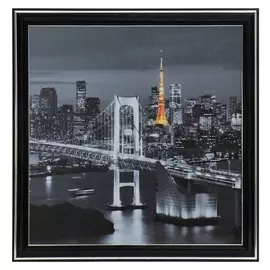 Картина" вечерний город" 25х25(28х28) см