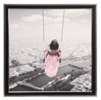 Картина велюр "Над городом" 46х46 см