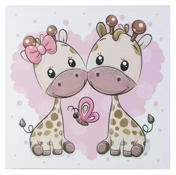 Картина "Жирафики" 35х35 см