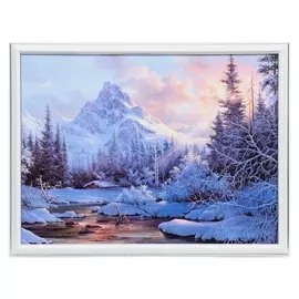 Картина "Зимнее озеро" 30х40 (33х43)см