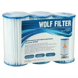 Картридж для очистки воды в бассейнах для фильтрующих насосов Intex, тип А, 3 шт.