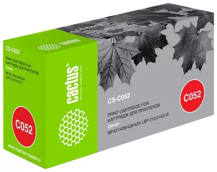 Картридж лазерный Cactus (Cs-c052) для Canon Mf421/426/428/429/lbp 212/214/215, ресурс 3100 страниц