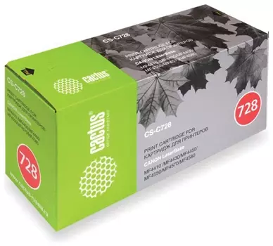Картридж лазерный Cactus (Cs-c728) для Canon Mf4410/4430/4450/4550dn/4580dn, ресурс 2100 стр.