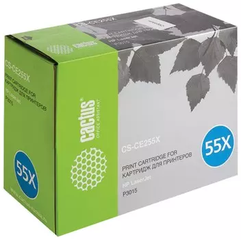 Картридж лазерный Cactus (Cs-ce255x) для Hp Laserjet P3015d/p3015dn/p3015x, ресурс 12500 стр.