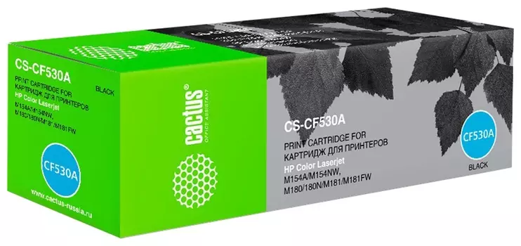 Картридж лазерный Cactus (Cs-cf530a) для HP LJ M180n/m181fw, черный, ресурс 1100 страниц