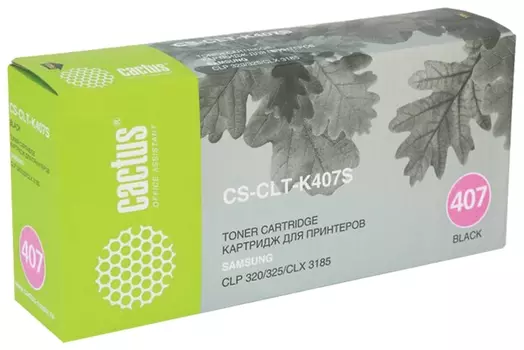 Картридж лазерный Cactus (Cs-clt-k407s) для Samsung Clp-320/325/n, черный, ресурс 1500 стр.