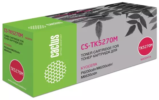 Картридж лазерный Cactus (Cs-tk5270m) для Kyocera P6230cdn/m6230cidn/m6630cidn, пурпурный, ресурс 6000 страниц