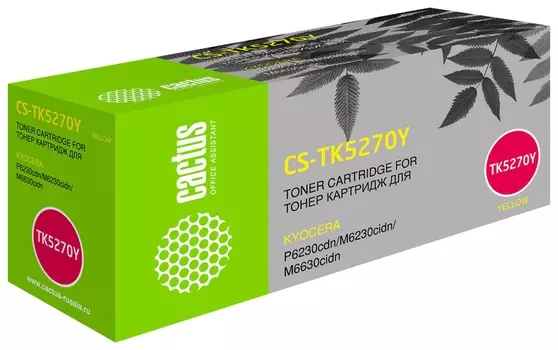 Картридж лазерный Cactus (Cs-tk5270y) для Kyocera P6230cdn/m6230cidn/m6630cidn, желтый, ресурс 6000 страниц