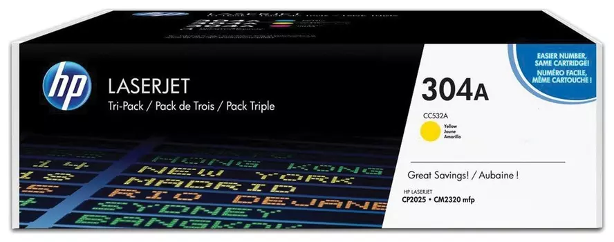 Картридж лазерный HP (Cc532a) Colorlaserjet Cp2025/cm2320, желтый, оригинальный, ресурс 2800 страниц