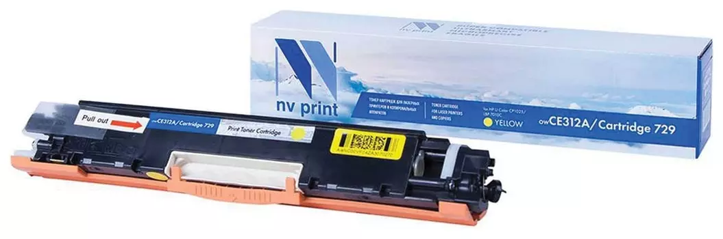 Картридж лазерный NV Print (Nv-ce312a/729y) для HP M175nw/cp1025nw/canon Lbp7010c, желтый, ресурс 1000 страниц