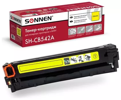 Картридж лазерный Sonnen (Sh-cb542a) для HP CLJ Cp1215/1515 высшее качество, желтый, 1400 страниц, 363956