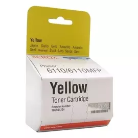 Картридж лазерный Xerox (106r01204) Phaser 6110, желтый, оригинальный, ресурс 1000 стр.