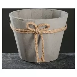 Кашпо деревянное круглое с бантиком 17*13см