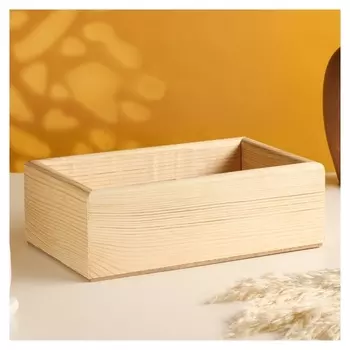 Кашпо деревянное натуральное 25х15х9см