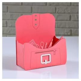 Кашпо деревянное "Рюкзачок открытый", коралловый, 20×9×21 см