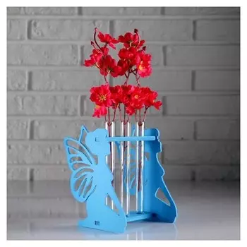 Кашпо деревянное с 3 колбами "Фея"