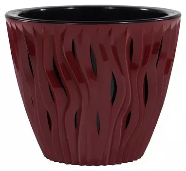 Кашпо для растений "Вдохновение", 3 л, цвет: бордовый, черный