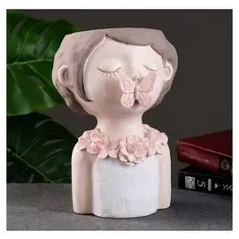 Кашпо фигурное "Девочка с бабочкой" 27*19*17см