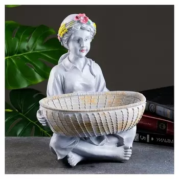 Кашпо фигурное "Девушка с корзиной" 34*23*23см
