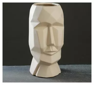 Кашпо фигурное "Голова", белое, 28*15*12см