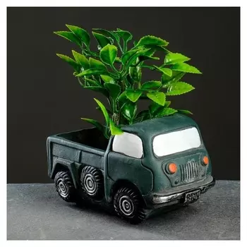 Кашпо фигурное "Грузовик" зеленое 13,5*8*7см
