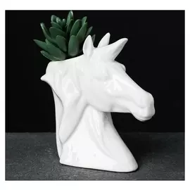 Кашпо фигурное "Лошадь" 13*5*13см белое