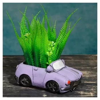 Кашпо фигурное "Машинка" фиолетовое, 13,5*8*7см