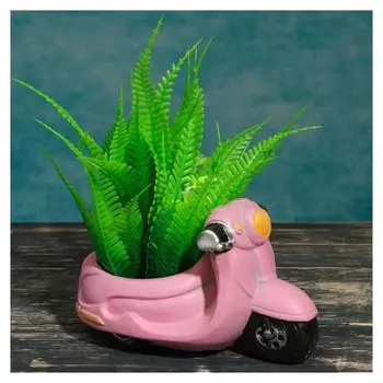 Кашпо фигурное "Мотоцикл" розовое, 17*8, 5*9см