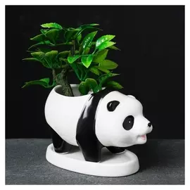 Кашпо фигурное "Панда" 15*8*9см белое