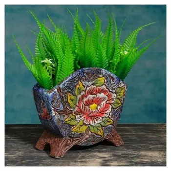 Кашпо фигурное "Роза", на ножках 15,5*5,5*13,5см