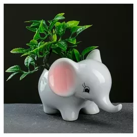 Кашпо фигурное "Слоник розовые ушки" 16*11*10см