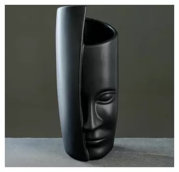 Кашпо фигурное "Взгляд", черное, 32*12*13см
