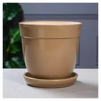 Кашпо "Глория" 2 л, глянец, капучино