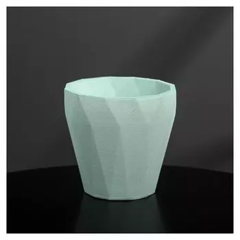 Кашпо из бетона «Полигональ», мятное, 10,5 х 11 см