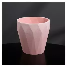 Кашпо из гипса «Полигональ», розовое, 10,5 х 11 см