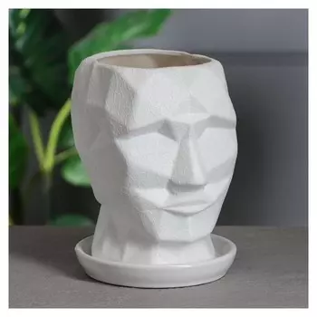 Кашпо "Кай" белое, шёлк