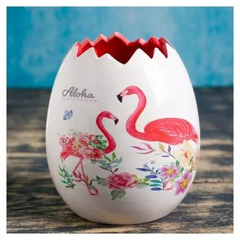 Кашпо керамическое "Фламинго" 12*12*13 см